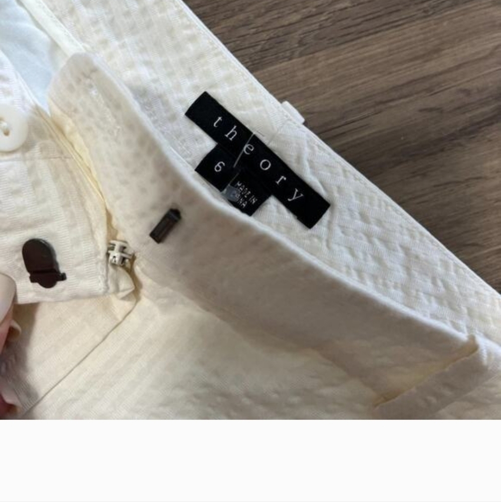 Theory Ediena Sea Island Shorts Sz 6 - Picture 6 of 11